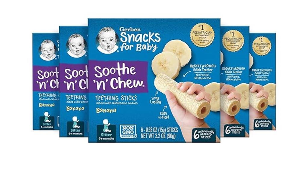 banana teething sticks snacks