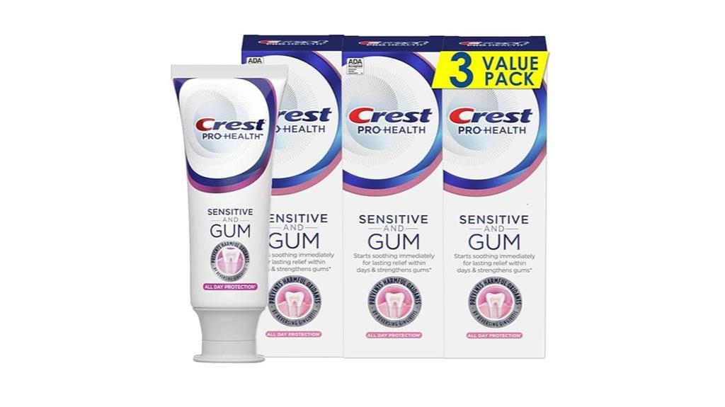 crest sensitive toothpaste pack