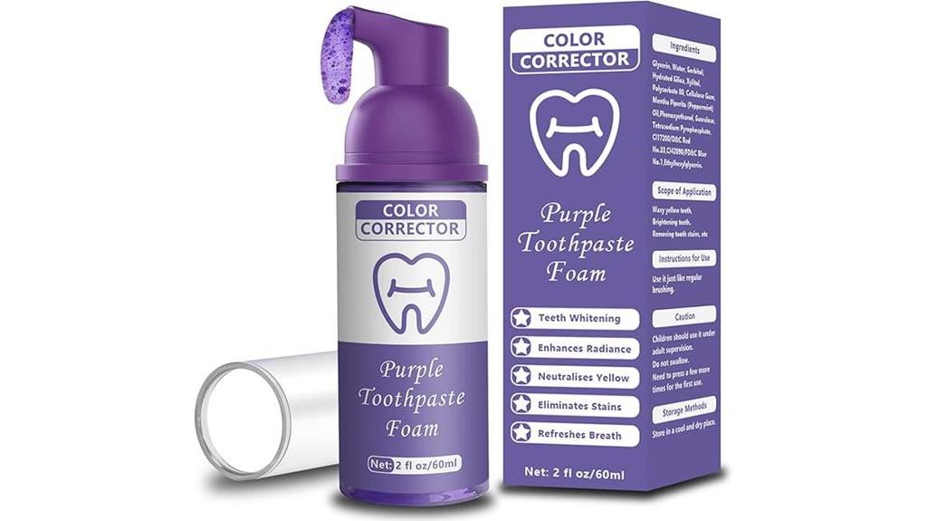 purple toothpaste teeth whitening