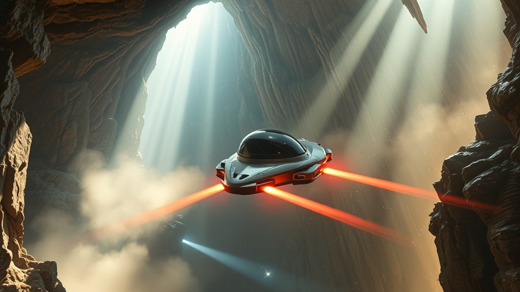 pursuit through large cavities