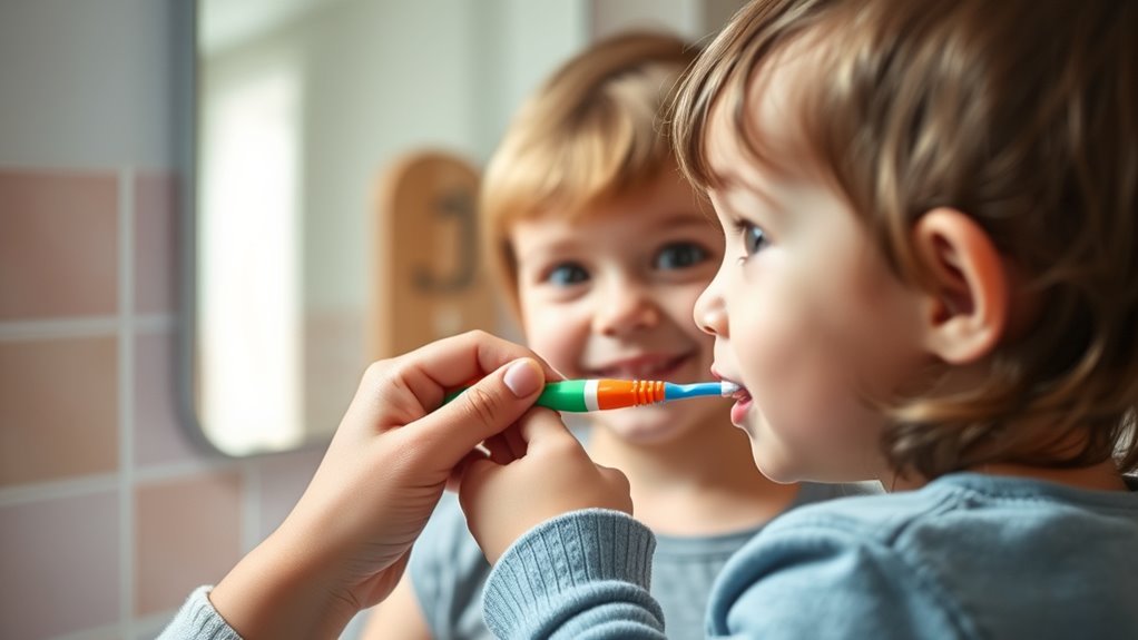 supervise and encourage brushing
