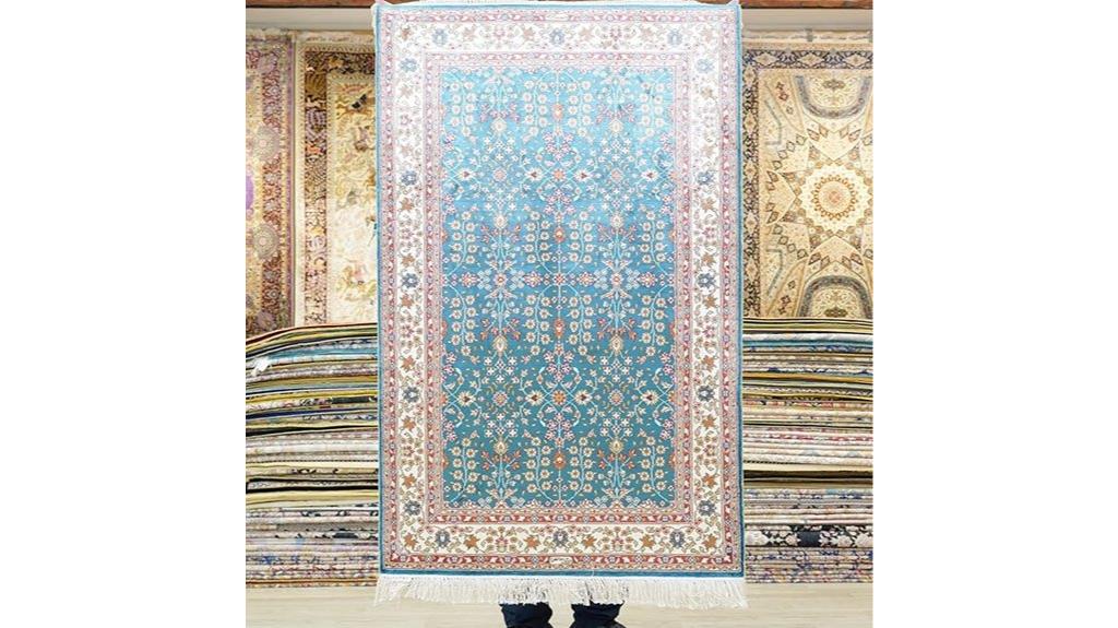 blue hand knotted carpet