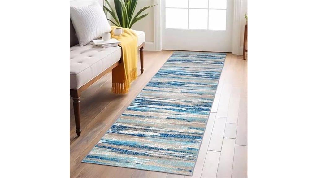 blue modern abstract rug