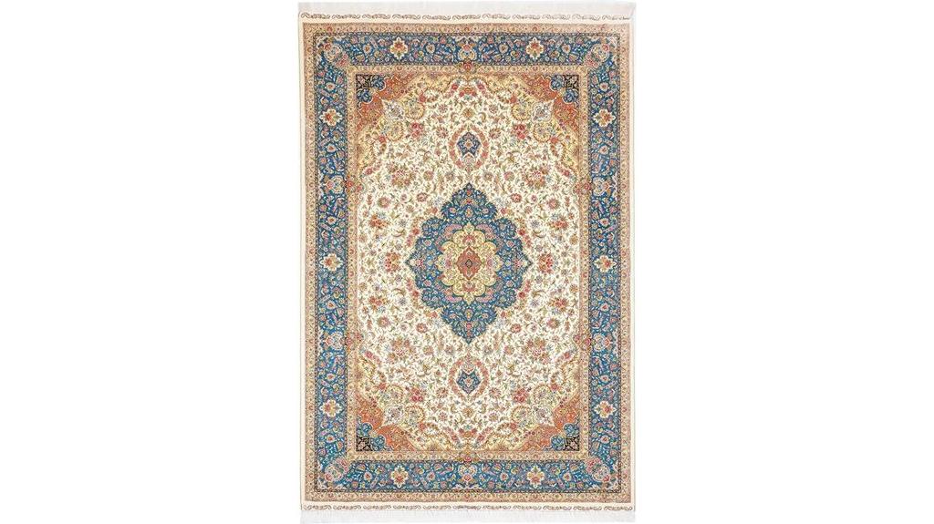 blue vintage silk rug