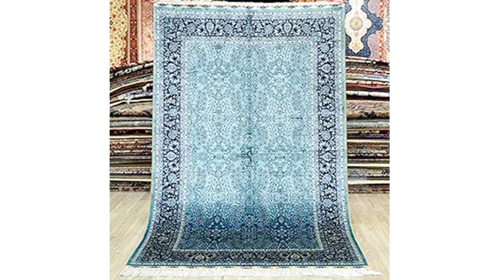 blue yuchen silk rug