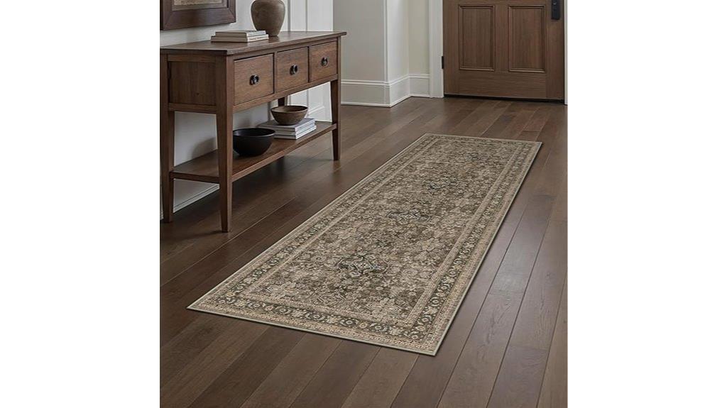 brown vintage washable rug