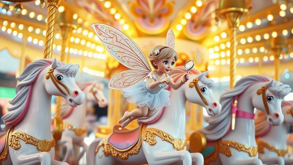 colorful enchanting carousel scene