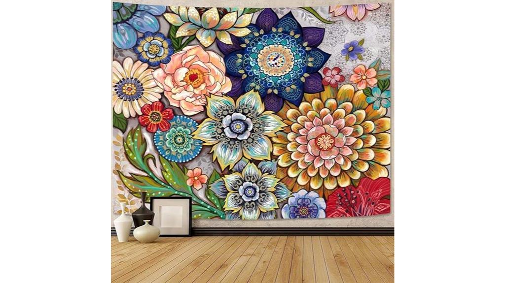 colorful floral wall tapestry