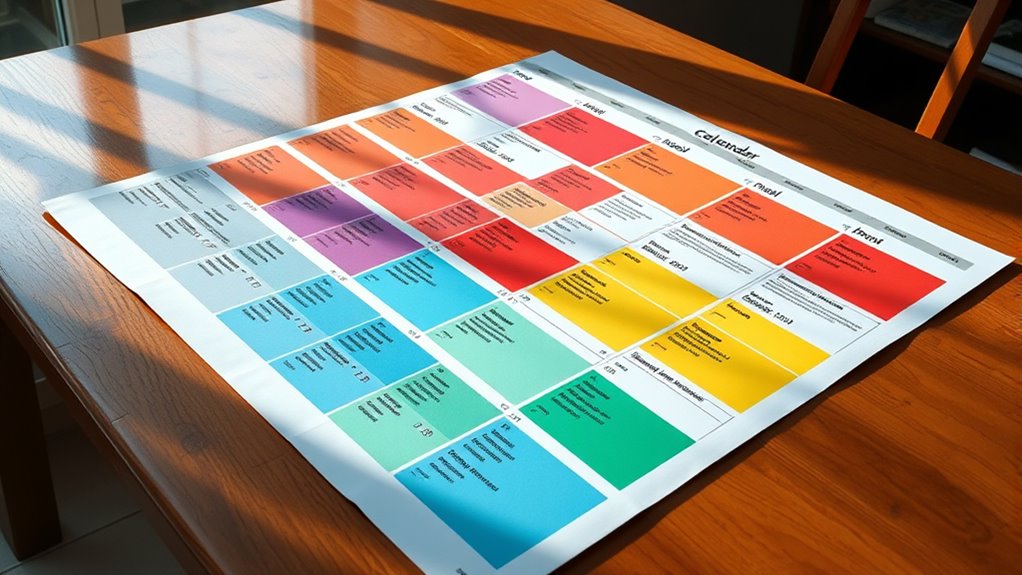 colorful organized family schedules