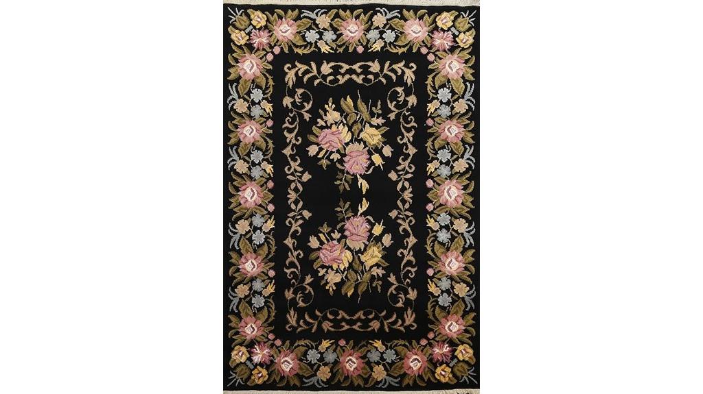 elegant floral wool rug