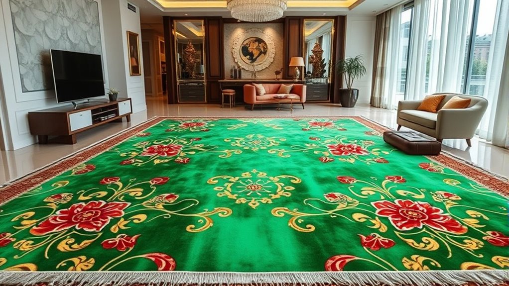 elegant high gloss silk carpets