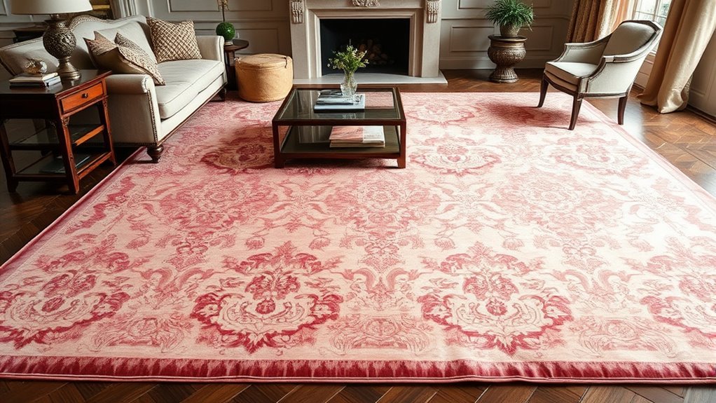 elegant pink silk rugs