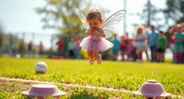 fairy officiates kickball game