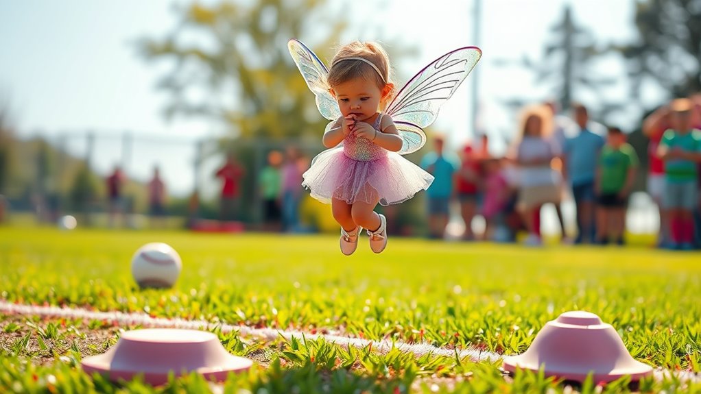 fairy officiates kickball game