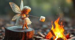 fairy safely roasts marshmallows