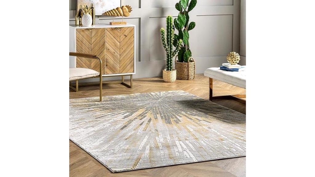 gold 4x6 abstract rug