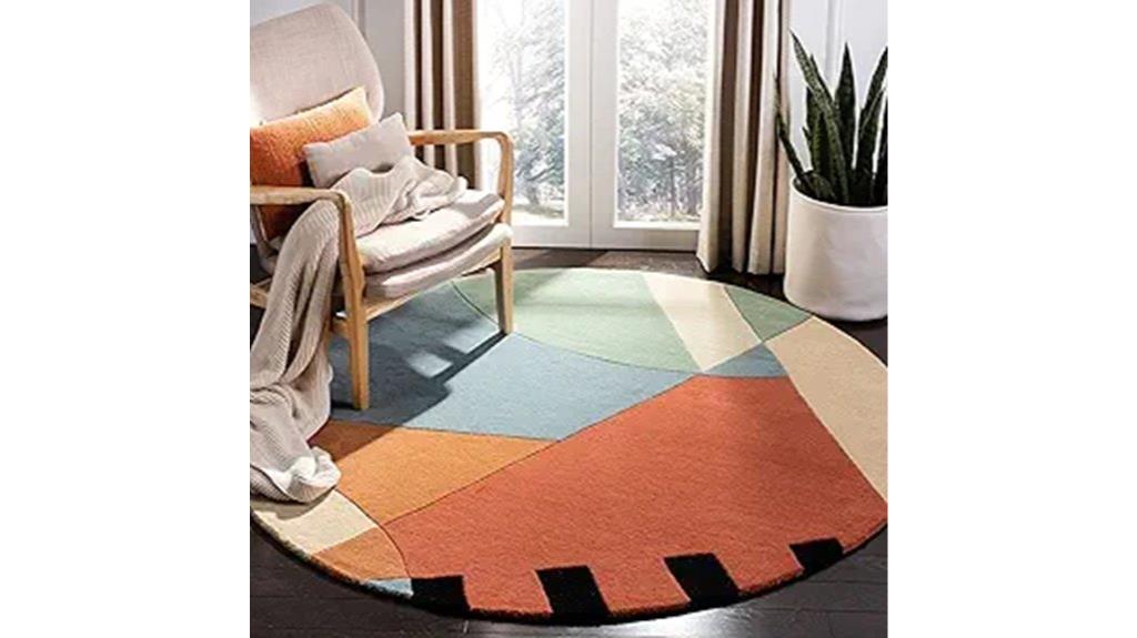 gold round area rug