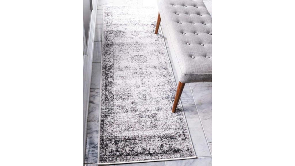 gray beige runner rug
