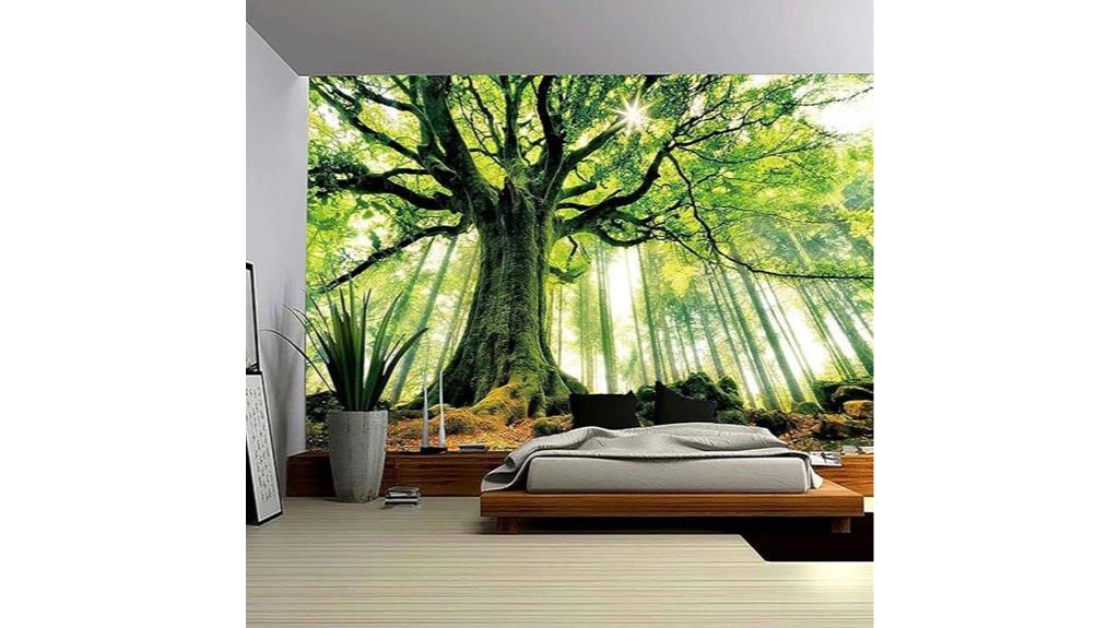 green tree tapestry decor
