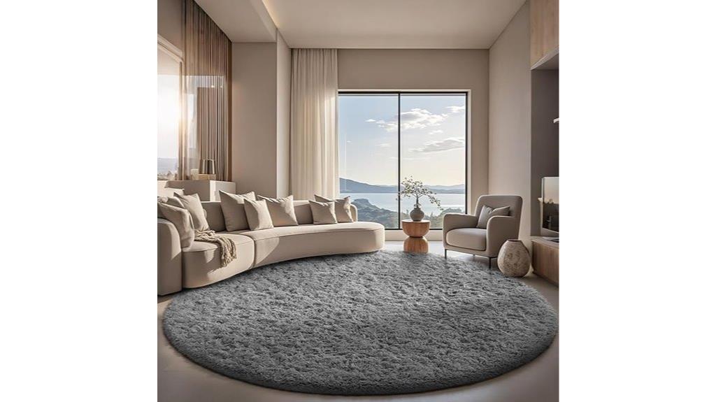 grey 8ft round rug