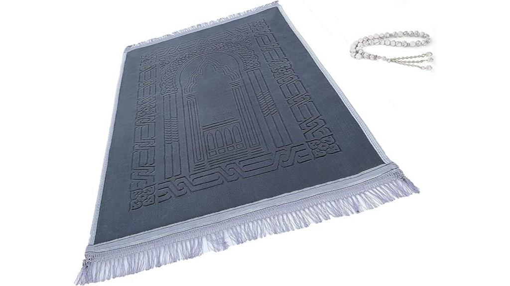 grey beaded prayer mat