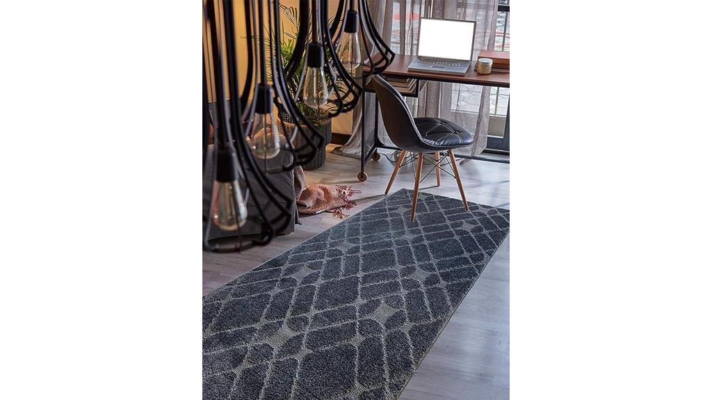 grey trellis runner rug