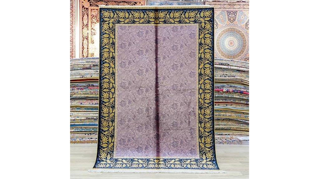hand knotted silk rug