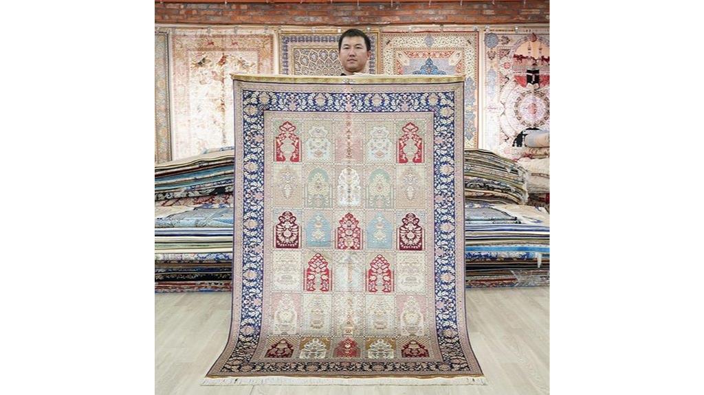 handmade antique silk rug
