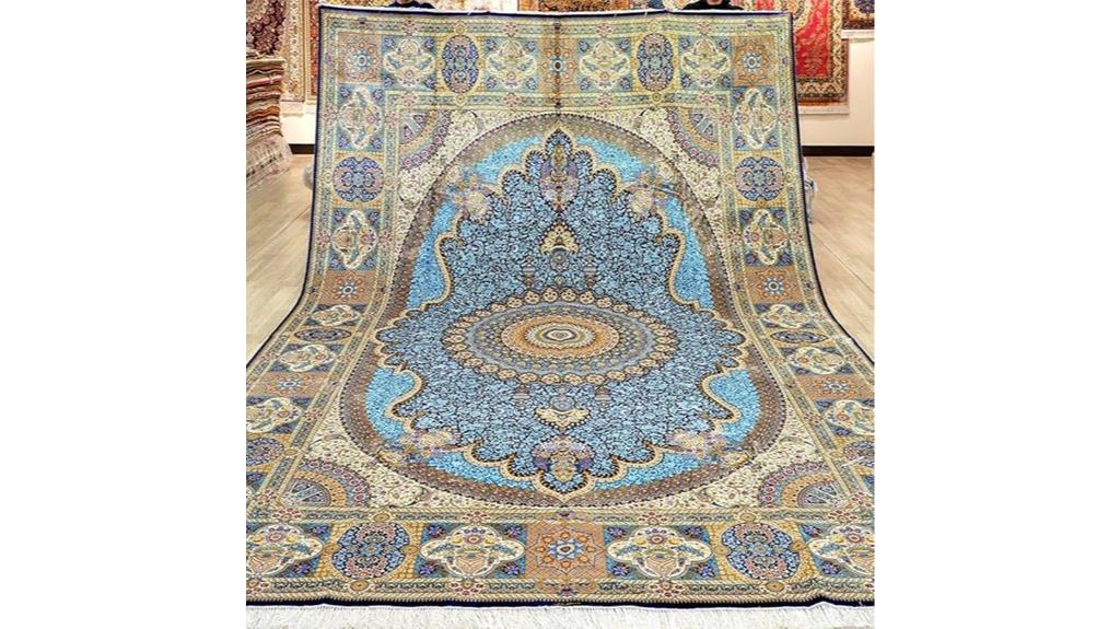handmade beige medallion rug