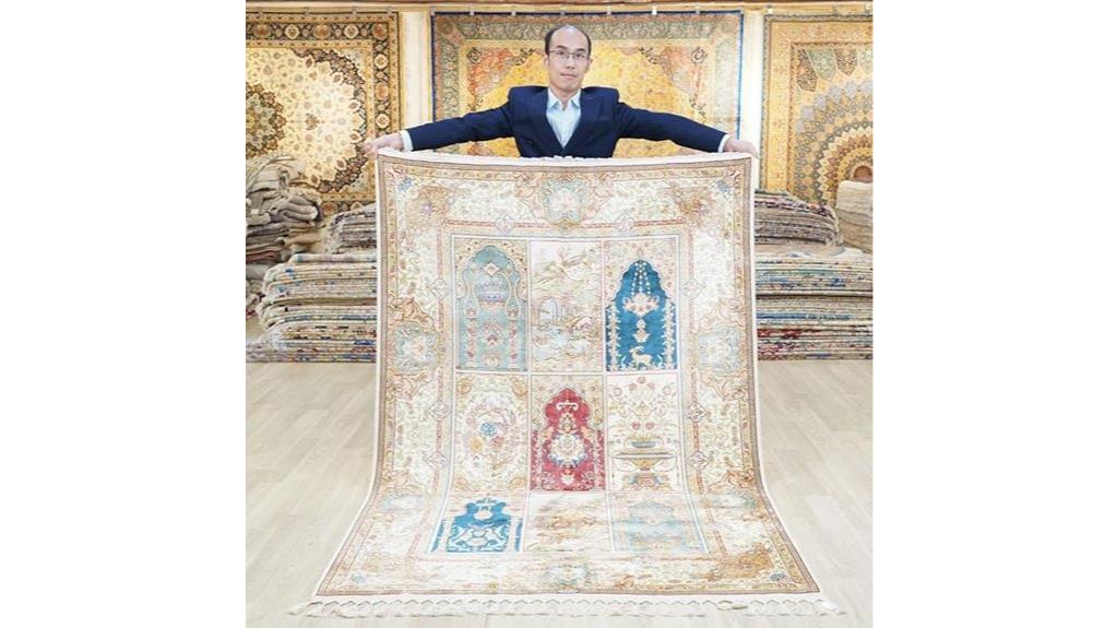 handmade oriental silk rug
