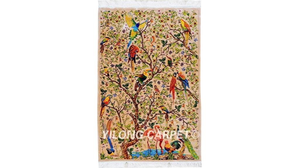 handmade silk area rug
