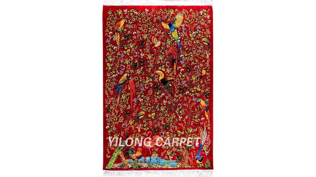 handmade silk area rug