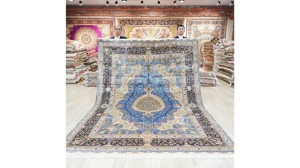 handmade silk rug 7x10ft