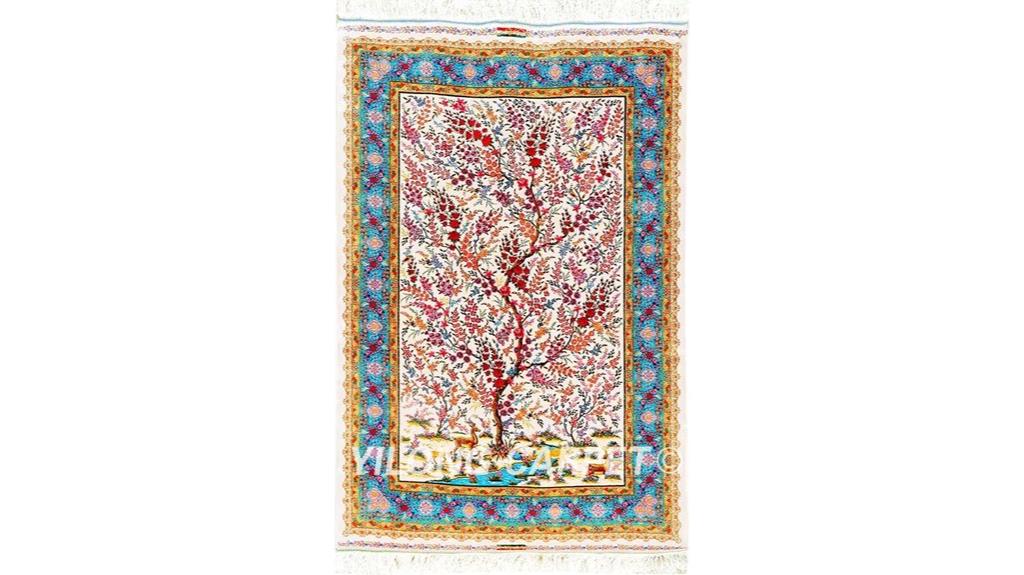handmade silk tree rug