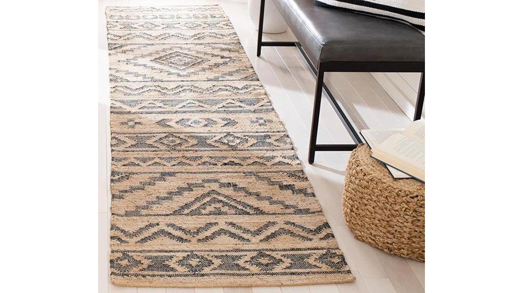 hemp jute geometric runner