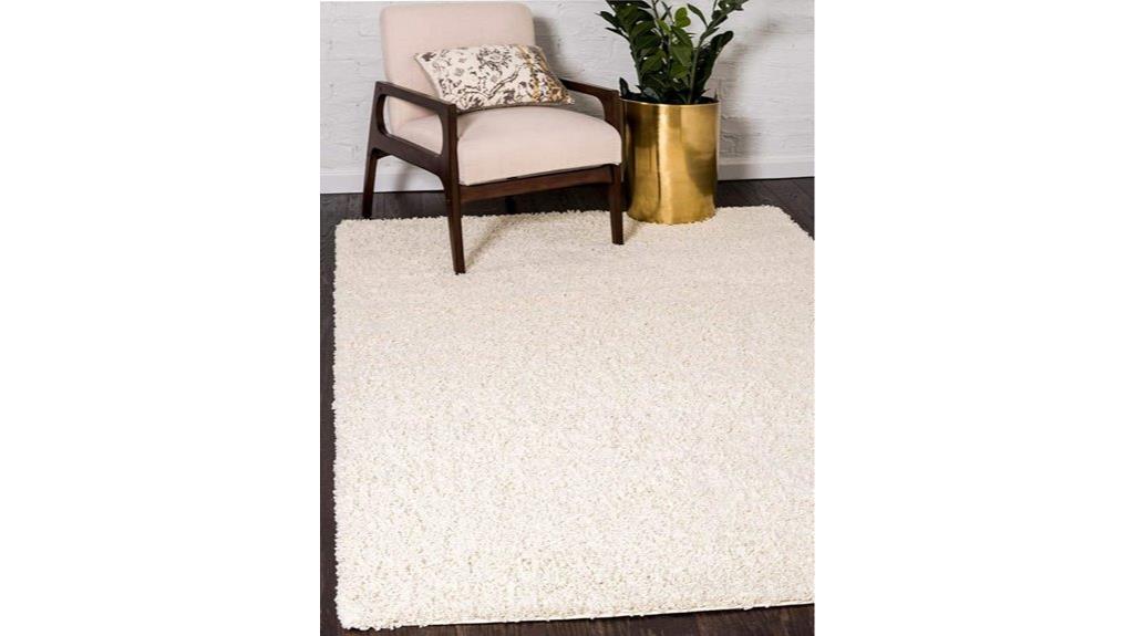 ivory rectangular shag rug
