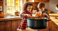 kids learning fall cooking