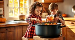 kids learning fall cooking