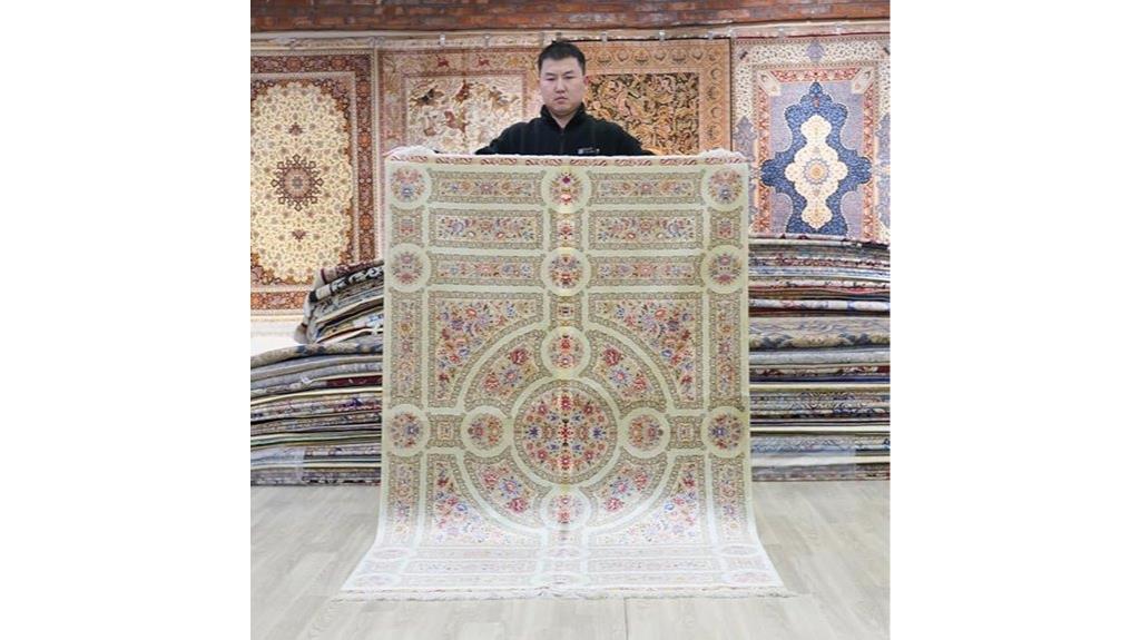 large hand knotted silk rug