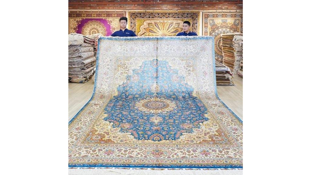 large handwoven silk carpet