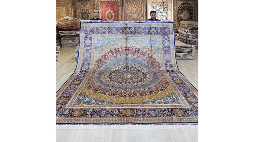 large handwoven silk carpet