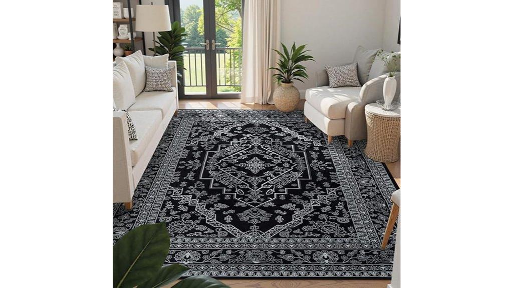 large vintage black rug