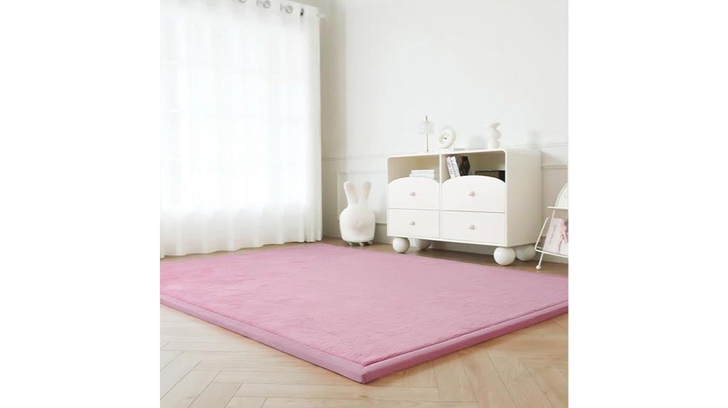 light pink faux fur rug