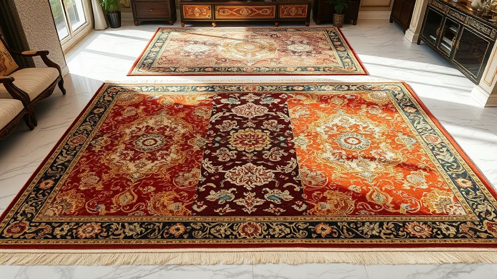 luxury metallic silk carpets
