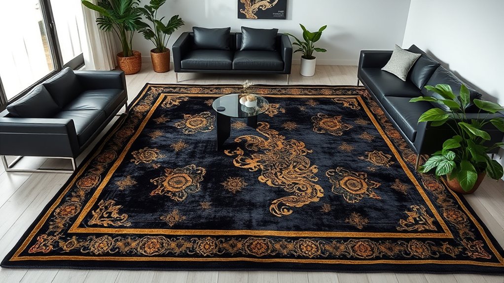 luxury yilong gold silk rugs