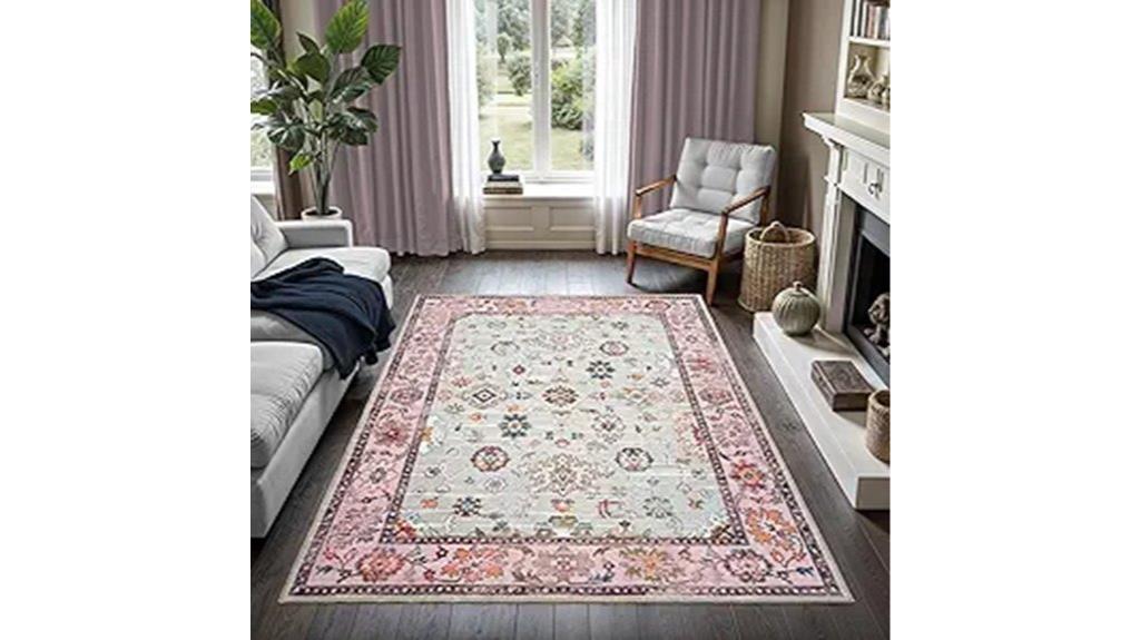 machine washable traditional rug