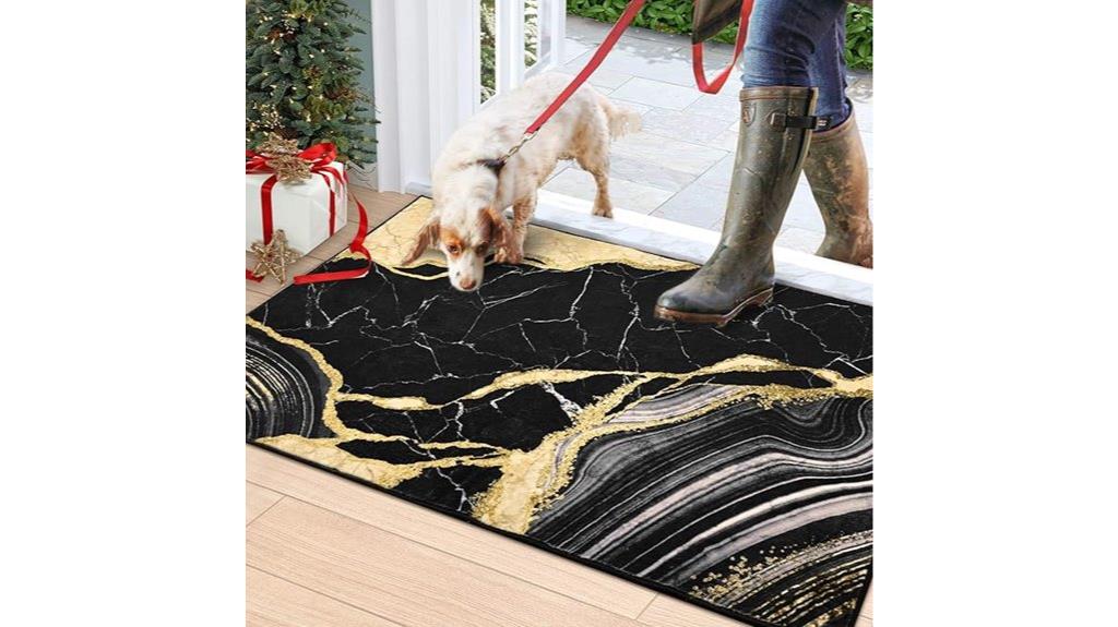 marble pattern non slip rug