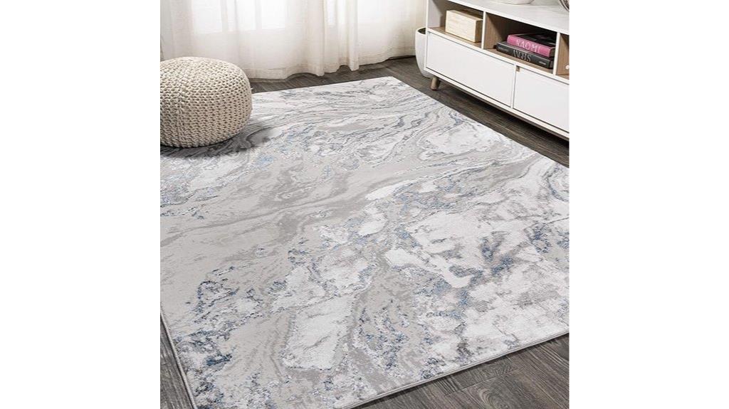 marbled gray blue rug