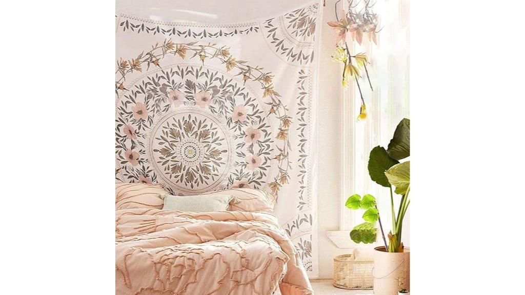 mauve floral medallion tapestry