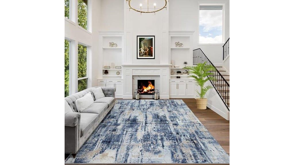 modern abstract washable rug